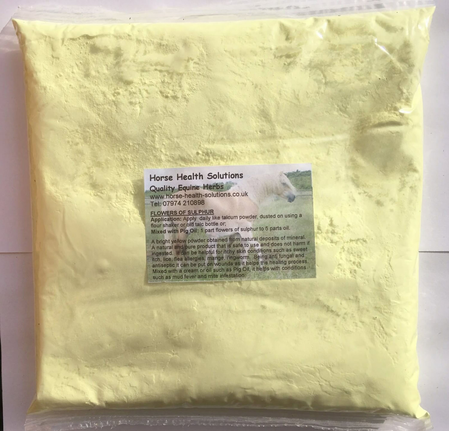 Flowers of Sulphur (b) 500 grams Horse Health Solutions